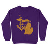 Michigan Freemason State Map Square & Compass Symbol - Sweatshirt