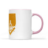 Connecticut square & compass freemason symbol state map - Accent Mug