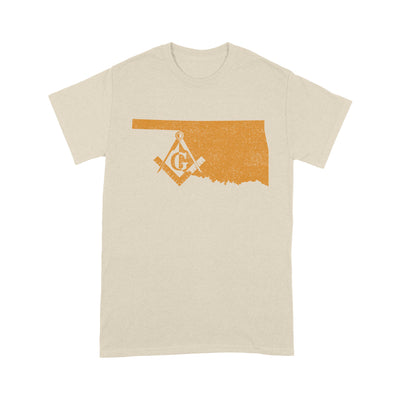 Oklahoma Freemason State Map Square & Compass Symbol - T Shirt