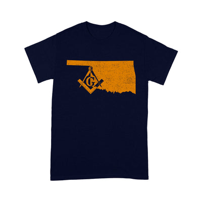 Oklahoma Freemason State Map Square & Compass Symbol - T Shirt