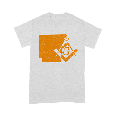 Arkansas Freemason State Map Square & Compass Symbol - T Shirt