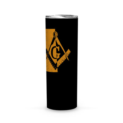 Wyoming Square & Compass Freemason symbol state map -Skinny Tumbler