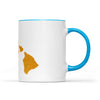 Hawaii square & compass freemason symbol state map - Accent Mug