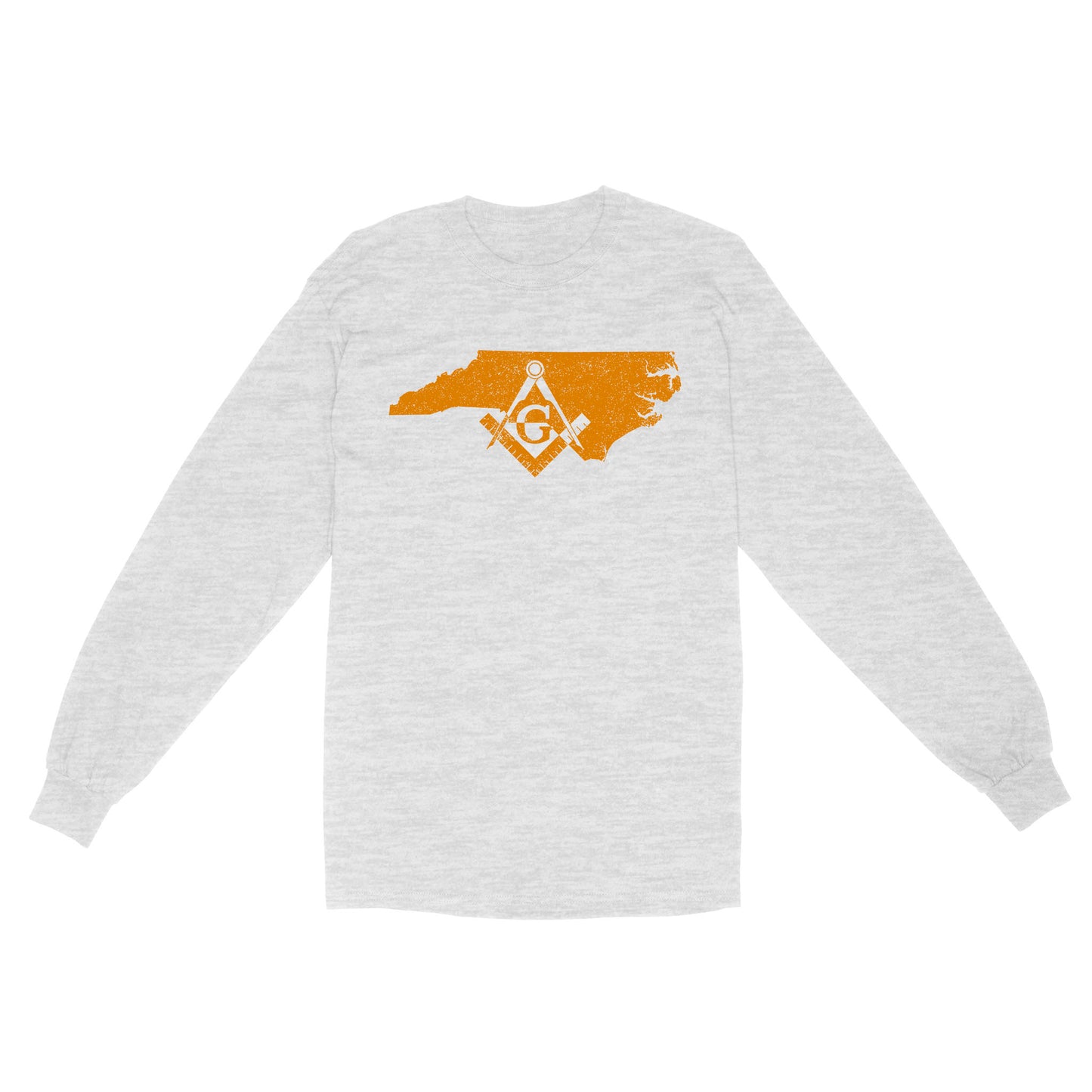 North Carolina Freemason State Map Square & Compass Symbol - Long Sleeve