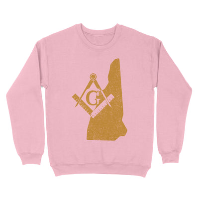 New Hampshire Freemason State Map Square & Compass Symbol - Sweatshirt