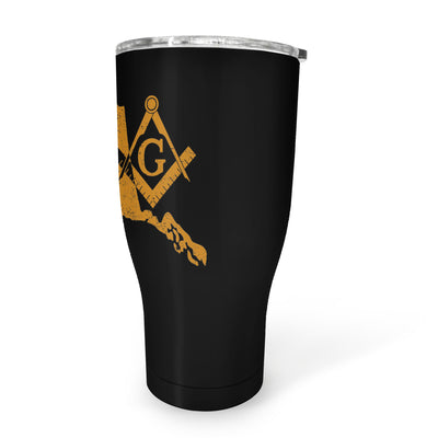 Alaska Square & Compass Freemason symbol state map - 30oz Fat Tumbler