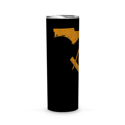 Florida Square & Compass Freemason symbol state map -Skinny Tumbler