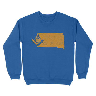 South Dakota Freemason State Map Square & Compass Symbol - Sweatshirt