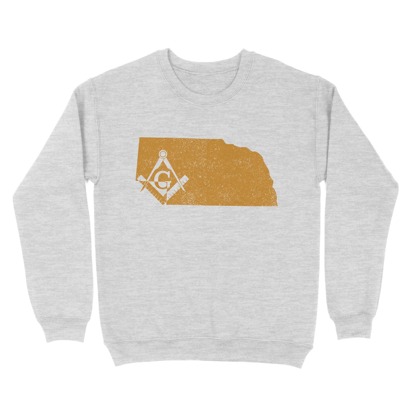 Nebraska Freemason State Map Square & Compass Symbol - Sweatshirt