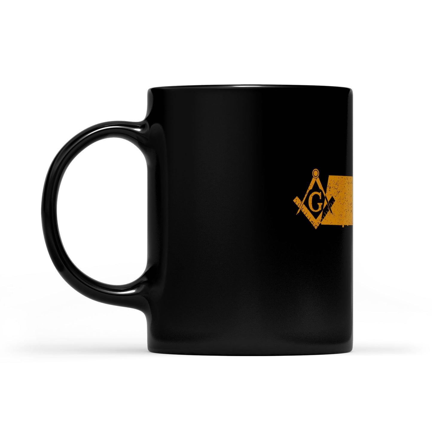 Massachusetts square & compass freemason symbol state map - Black Mug