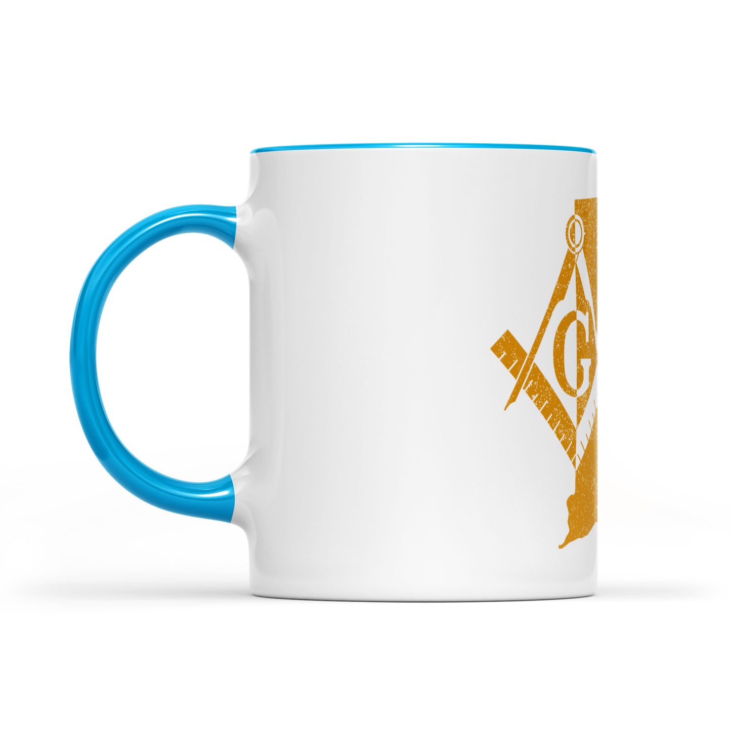 Rhode Island square & compass freemason symbol state map - Accent Mug