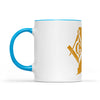 Rhode Island square & compass freemason symbol state map - Accent Mug