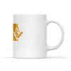 North Dakota square & compass freemason symbol state map - White Mug