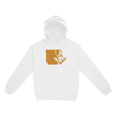 Arkansas Freemason State Map Square & Compass Symbol - Hoodie