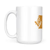 South Dakota square & compass freemason symbol state map - White Mug