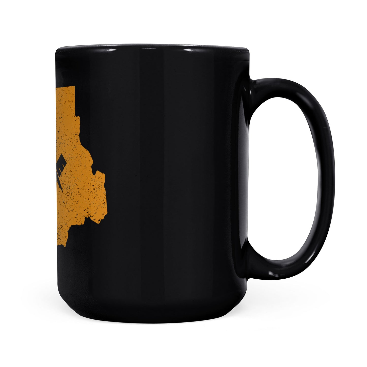 Rhode Island square & compass freemason symbol state map - Black Mug