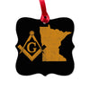 Minnesota square & compass freemason symbol state map - Square Aluminum Ornament