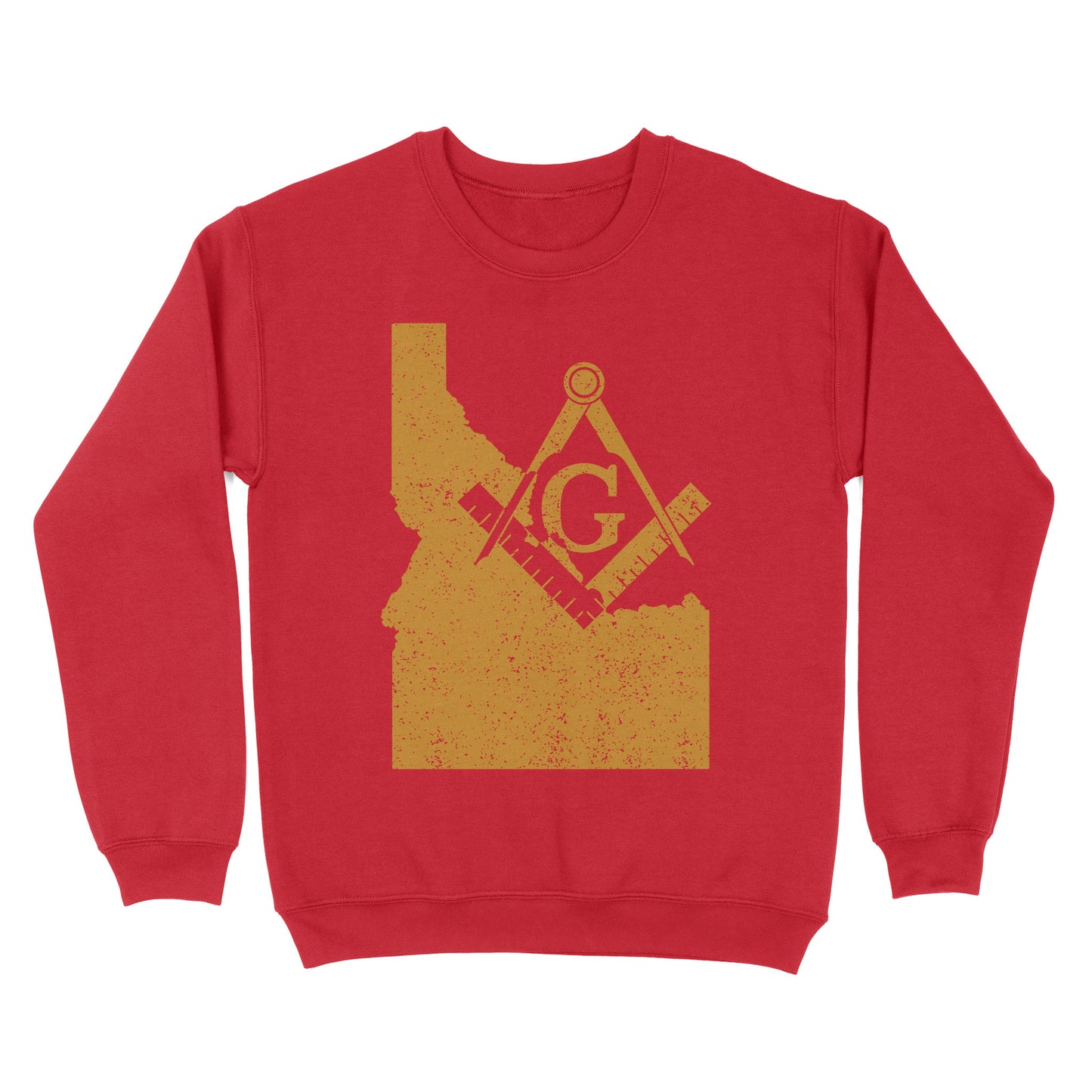 Idaho Freemason State Map Square & Compass Symbol - Sweatshirt