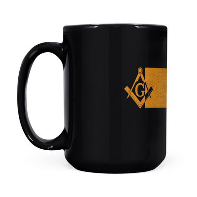 Kansas square & compass freemason symbol state map - Black Mug