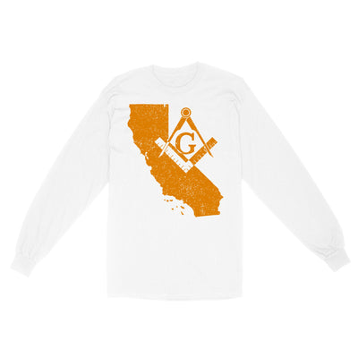 California Freemason State Map Square & Compass Symbol - Long Sleeve