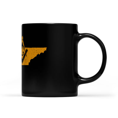 Tennessee square & compass freemason symbol state map - Black Mug