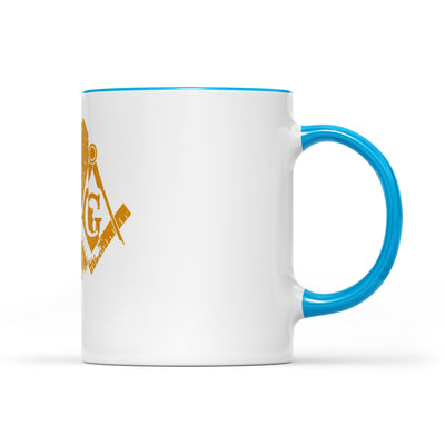 Maine square & compass freemason symbol state map - Accent Mug