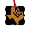 Texas square & compass freemason symbol state map - Square Aluminum Ornament