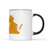 Virginia square & compass freemason symbol state map - Accent Mug