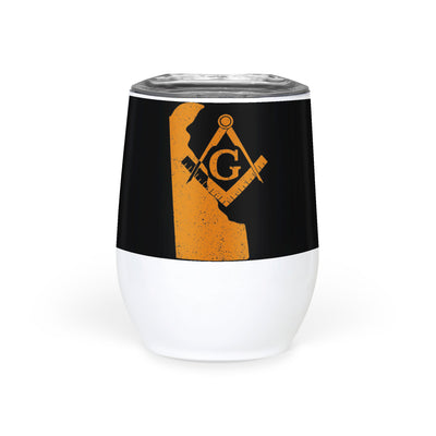 Delaware Square & Compass Freemason symbol state map - Wine Tumbler