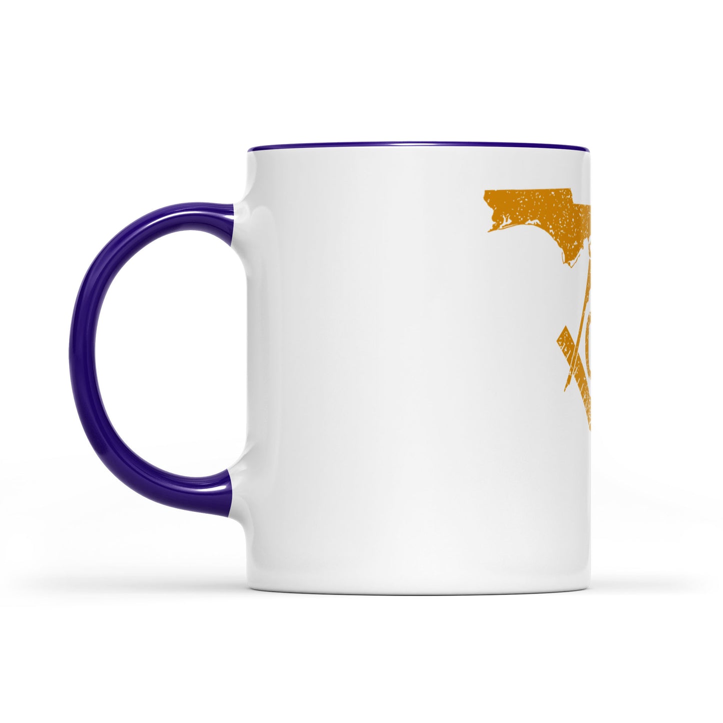 Florida square & compass freemason symbol state map - Accent Mug