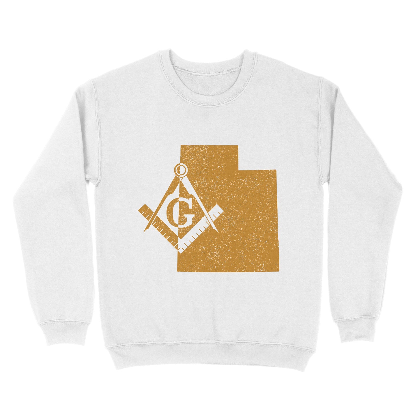 Utah Freemason State Map Square & Compass Symbol - Sweatshirt