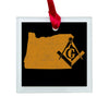 Oregon square & compass freemason symbol state map - Glass Square Ornament