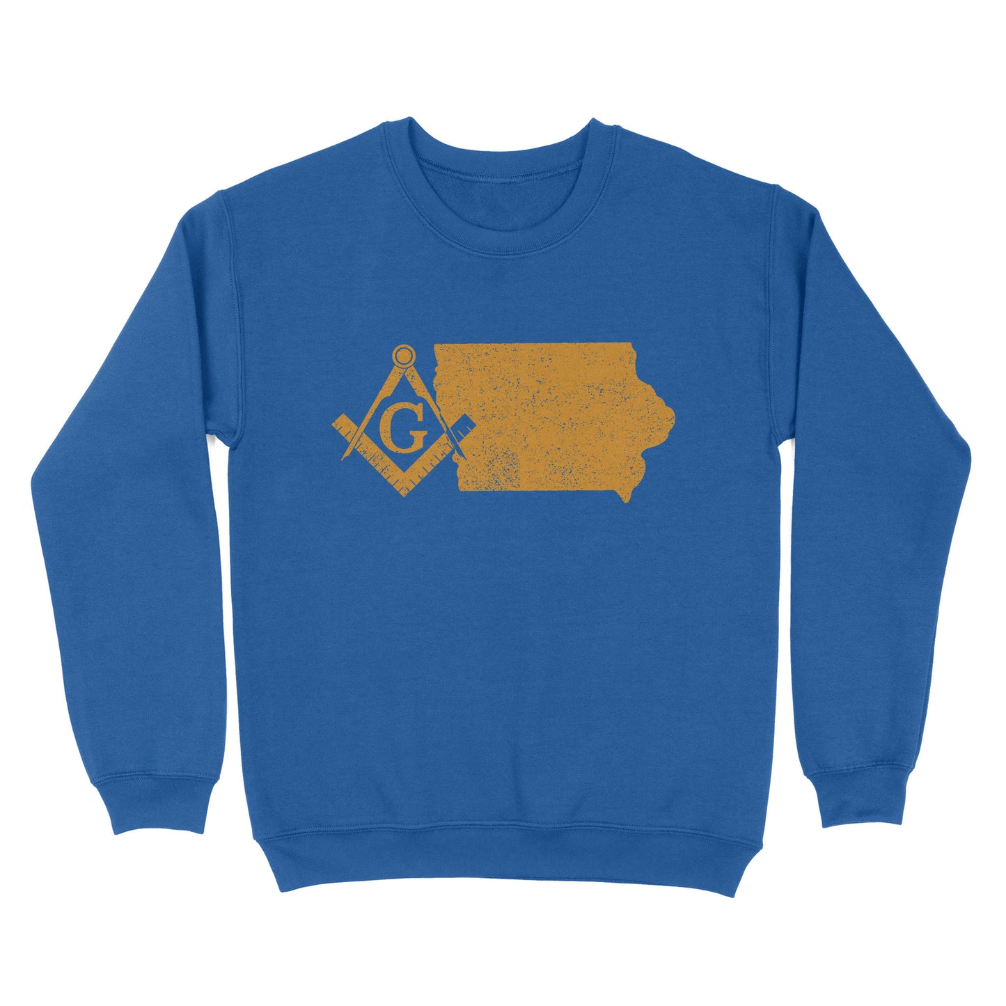 Iowa Freemason State Map Square & Compass Symbol - Sweatshirt