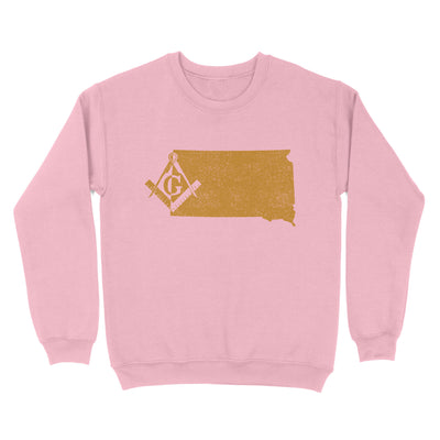 South Dakota Freemason State Map Square & Compass Symbol - Sweatshirt