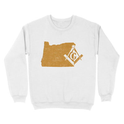 Oregon Freemason State Map Square & Compass Symbol - Sweatshirt