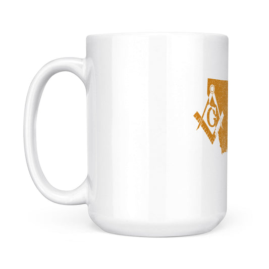 Montana square & compass freemason symbol state map - White Mug