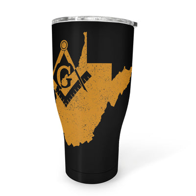 West Virginia Square & Compass Freemason symbol state map - 30oz Fat Tumbler