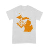 Michigan Freemason State Map Square & Compass Symbol - T Shirt