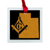 Utah square & compass freemason symbol state map - Glass Square Ornament