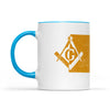 South Dakota square & compass freemason symbol state map - Accent Mug