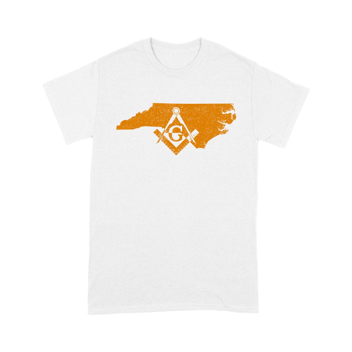 North Carolina Freemason State Map Square & Compass Symbol - T Shirt