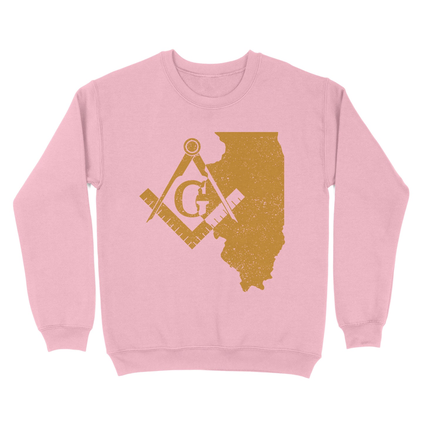 Illinois Freemason State Map Square & Compass Symbol - Sweatshirt