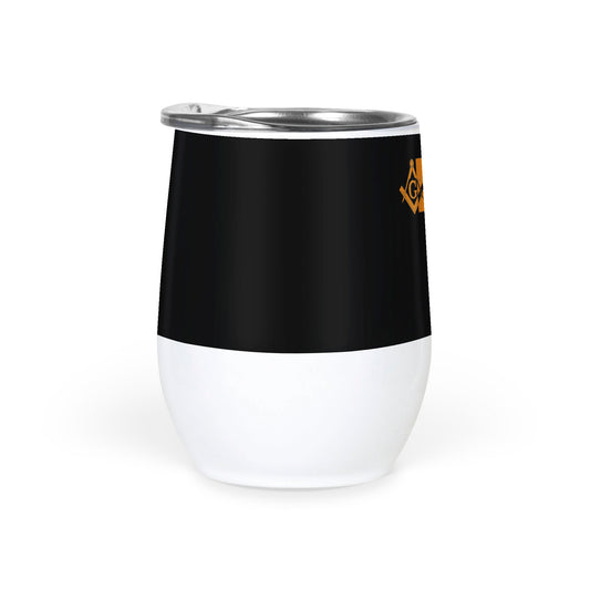 Kansas Square & Compass Freemason symbol state map - Wine Tumbler