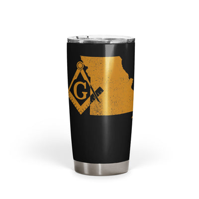 Missouri Square & Compass Freemason symbol state map - 20oz Fat Tumbler