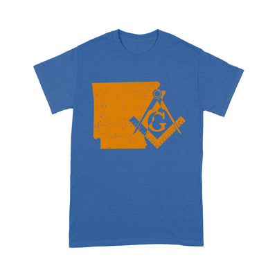 Arkansas Freemason State Map Square & Compass Symbol - T Shirt