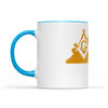 New York square & compass freemason symbol state map - Accent Mug