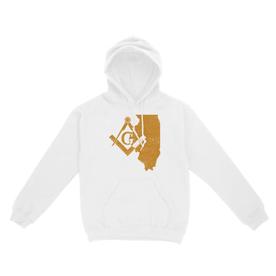 Illinois Freemason State Map Square & Compass Symbol - Hoodie