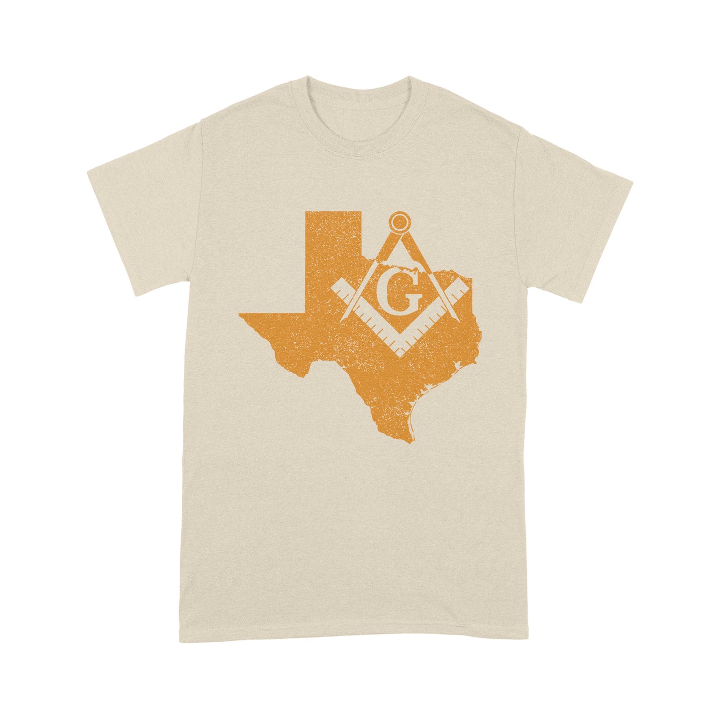 Texas Freemason State Map Square & Compass Symbol - T Shirt