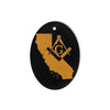 California square & compass freemason symbol state map - Oval Ceramic Ornament (2 sided)