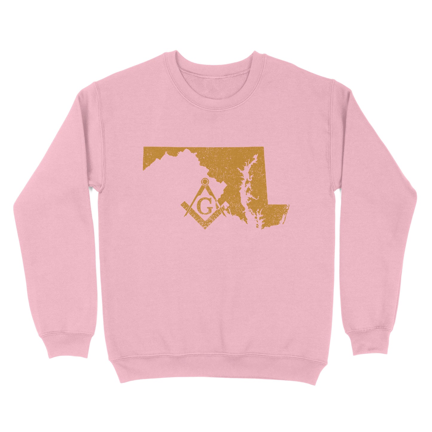 Maryland Freemason State Map Square & Compass Symbol - Sweatshirt